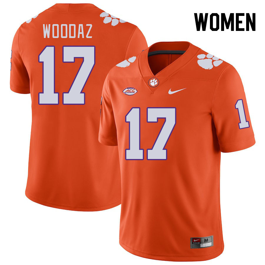 Women's Clemson Tigers Wade Woodaz #17 College Orange NCAA Authentic Football Stitched Jersey 23RJ30EI